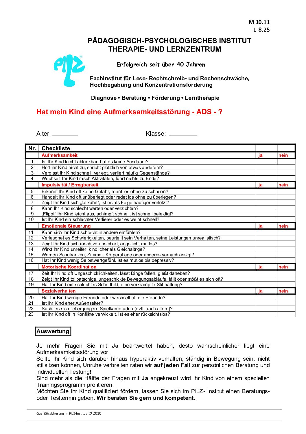 Hat mein Kind ADS