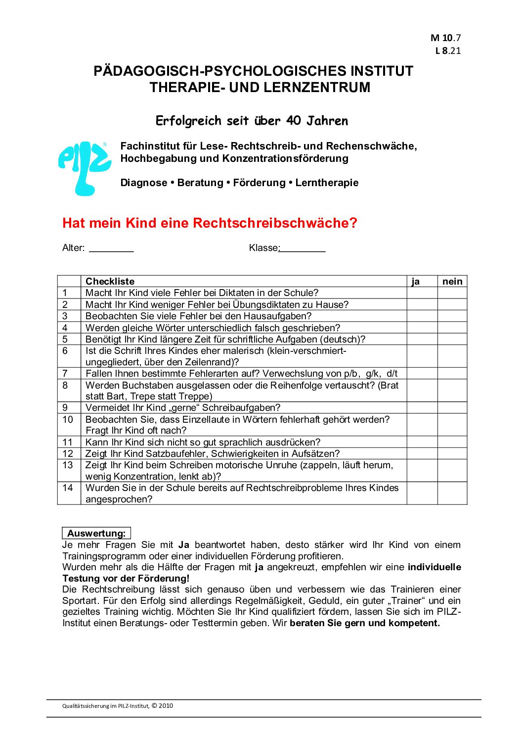 Hat mein Kind eine Rechtschreibschwäche